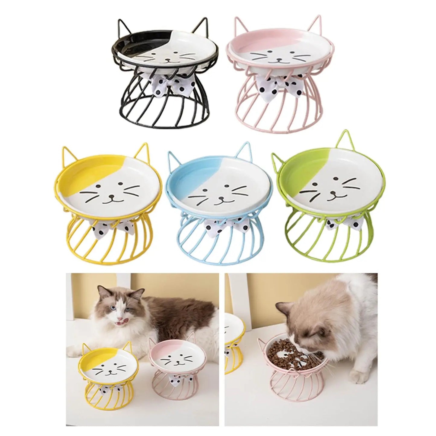 Cat Bowl Dog Bowl Pet Food Water Feeder Drinker Cat Raised Elevated