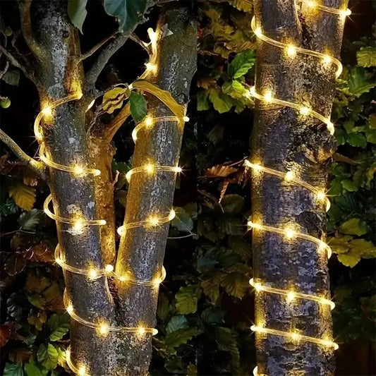1pc Solar LED String Light 50LED Tube Rope String Lights With 8 Modes AliExpress
