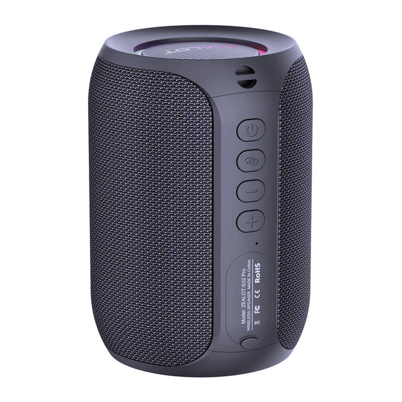 ZEALOT S32 Pro Bluetooth Speaker Wireless Subwoofer Mini Hifi Bass Stereo RGB Lights Support Micro SD Card AUX Play Microphone ZEALOT SY Speaker Store