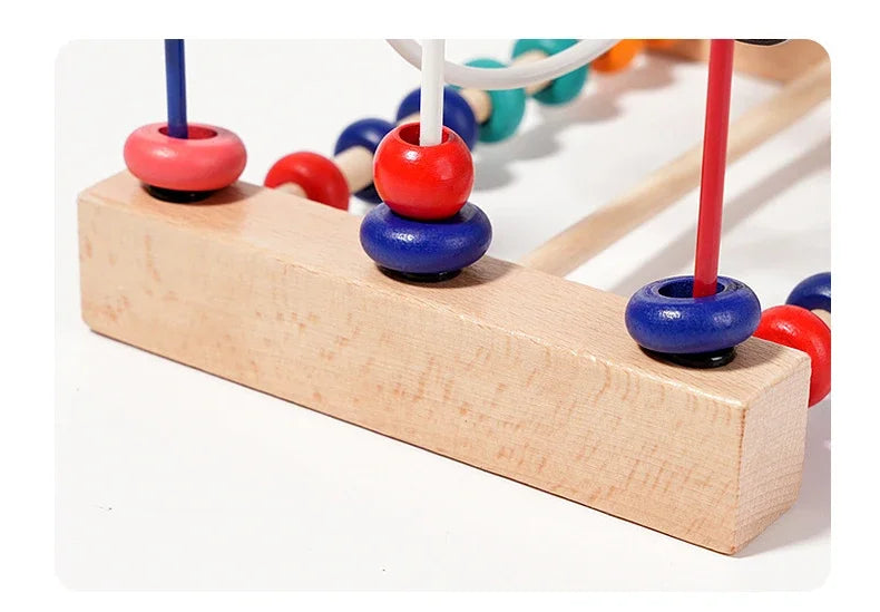 Montessori Baby Toys Wooden Bead Maze Roller Coaster Puzzle & Early Learning Toy for Toddlers