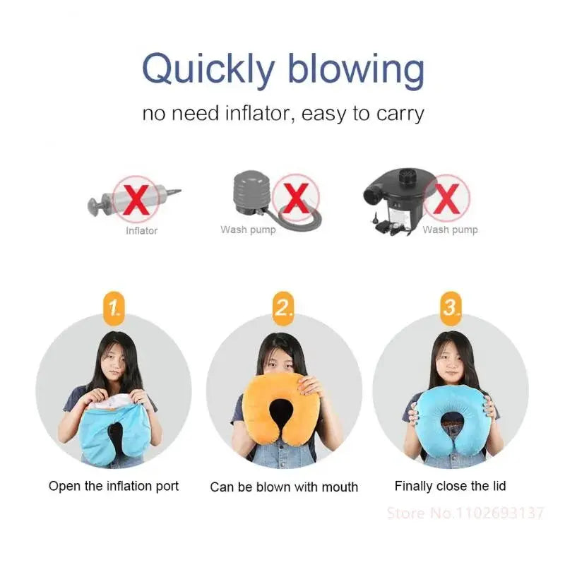 Cute Cartoon INS Style Travel Neck Pillow U-Shaped Panda Rainbow Cloud