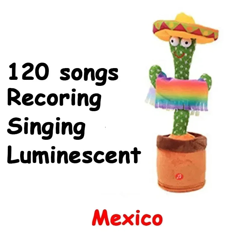 A talking cactus toy that can be charged, recorded, and repeated. Suitable for Spanish, English, and Arabic voice changer