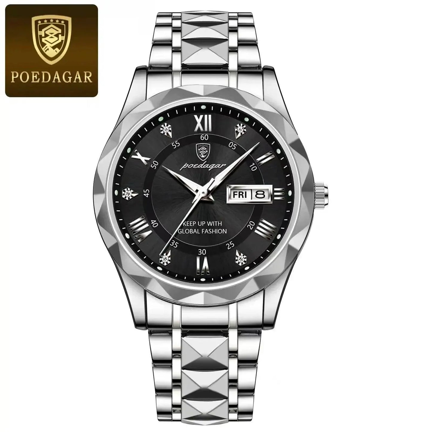 Luxury Business Watch Stylish Waterproof Luminous Timepiece POEDAGAR Official Store