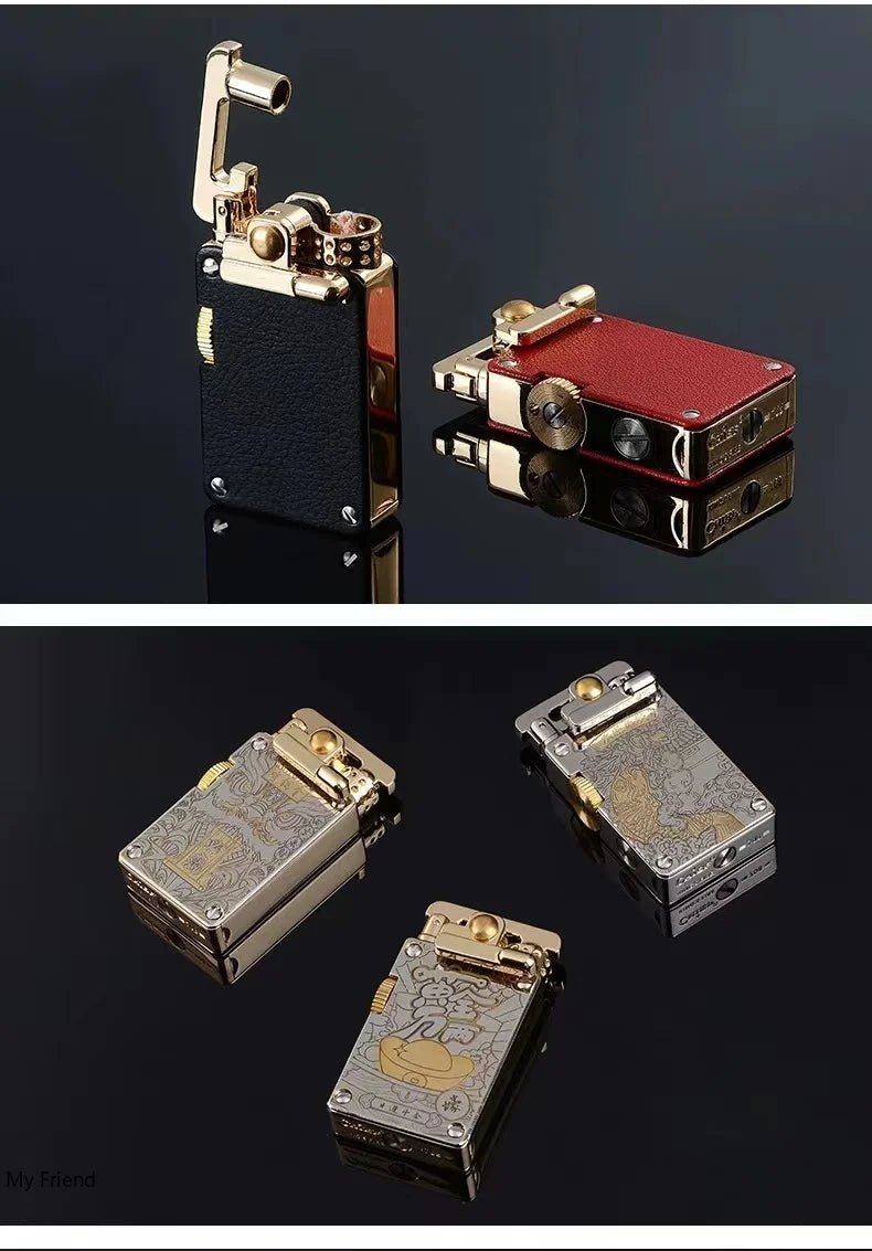 CHIEF New Metal Rocker Kerosene Lighter Creative Rocker Ignition Fashion Leather Lighter High-end Men's Gift