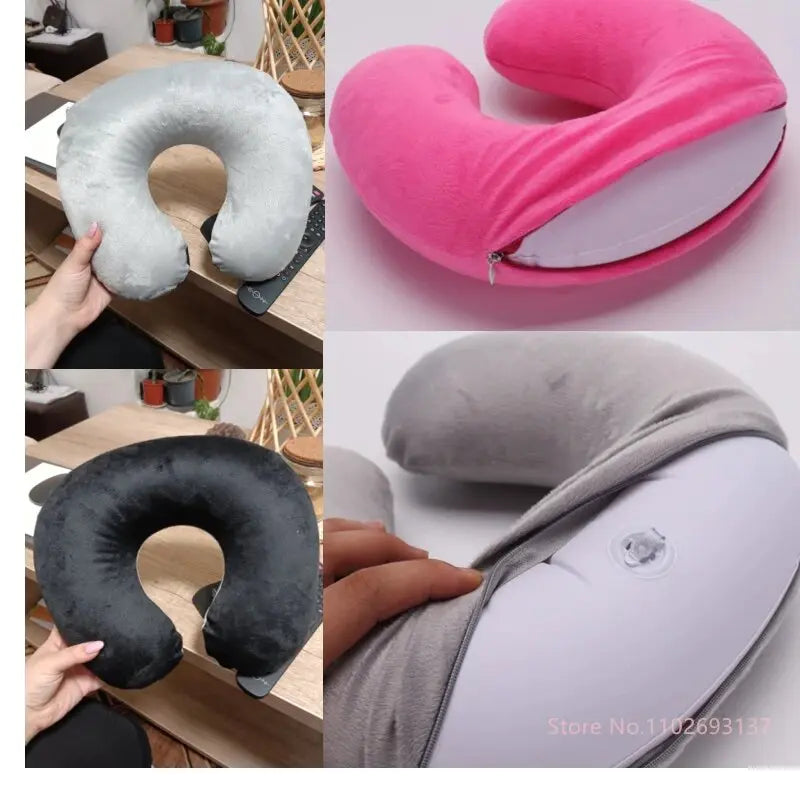 Cute Cartoon INS Style Travel Neck Pillow U-Shaped Panda Rainbow Cloud