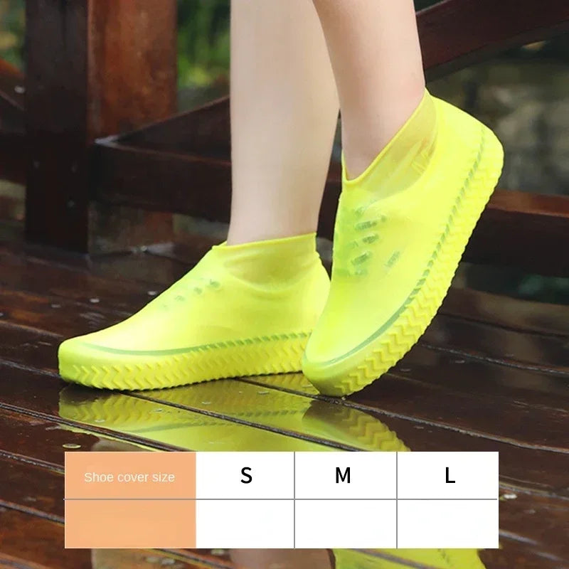 1Pair Reusable Waterproof Rain Shoe Covers Silicone Outdoor Rain Boot Overshoes Walking Shoes Protectors Shoes Cover