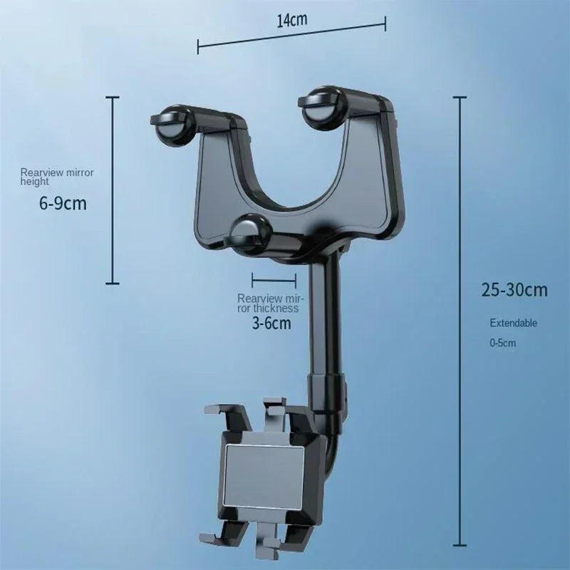 Rearview Mirror Phone Holder Car 360 Rotation Phone Mount Stable