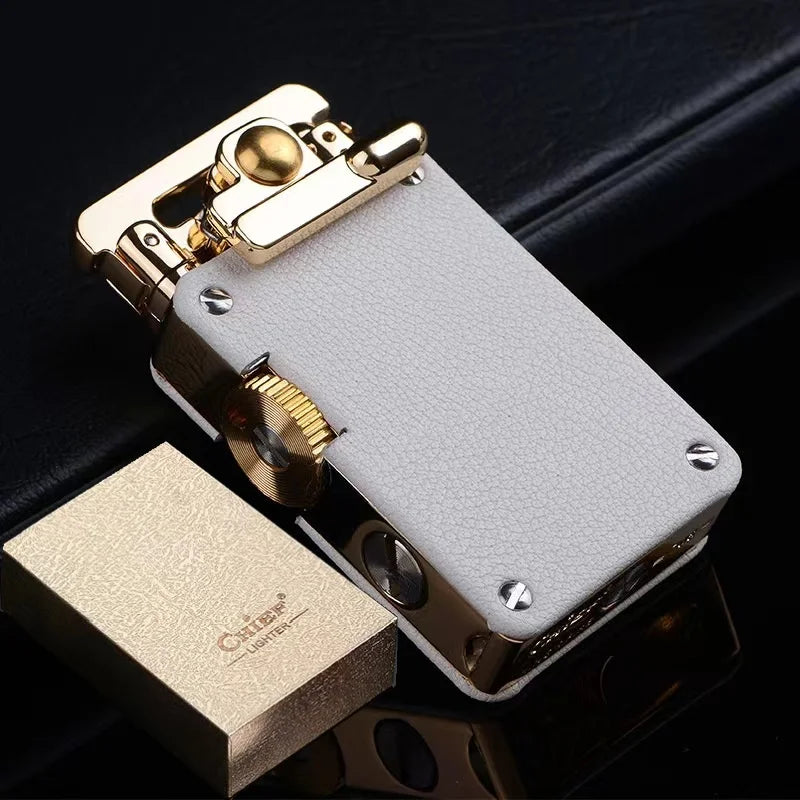 CHIEF New Metal Rocker Kerosene Lighter Creative Rocker Ignition Fashion Leather Lighter High-end Men's Gift