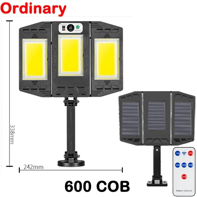 Solar Sensor Light 122 LED 3Head Outdoor Spotlight with 3 Modes