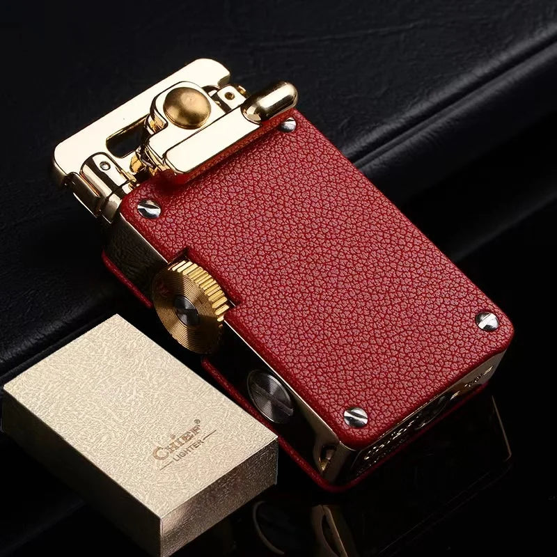 CHIEF New Metal Rocker Kerosene Lighter Creative Rocker Ignition Fashion Leather Lighter High-end Men's Gift