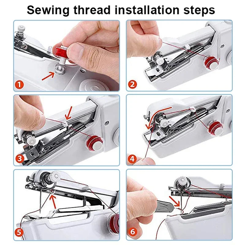 Portable Sewing Machine Manual Domestic Sewing Machine Presser Foot Handheld Rope-free Electric Quick Build DIY Apparel Supplies