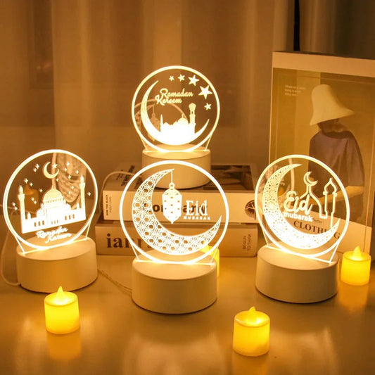 Lampe LED 3D Eid Mubarak Stone's Store
