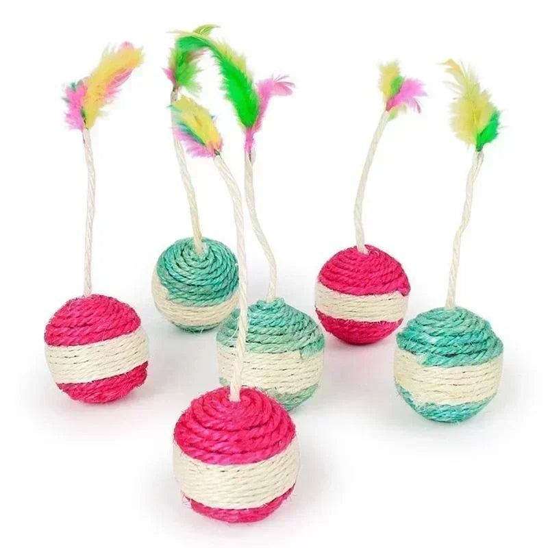 Pet Toys Sisal Scratching Ball Training Interactive Toy for Kitten Pet