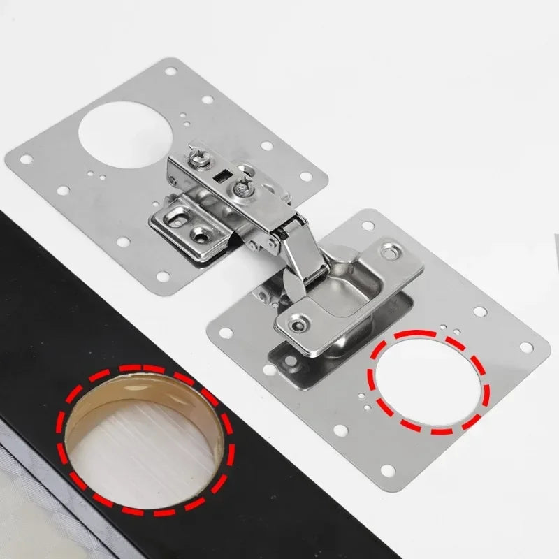 Stainless Steel Hinge Repair Plate Kits Cabinet Furniture Drawer Table