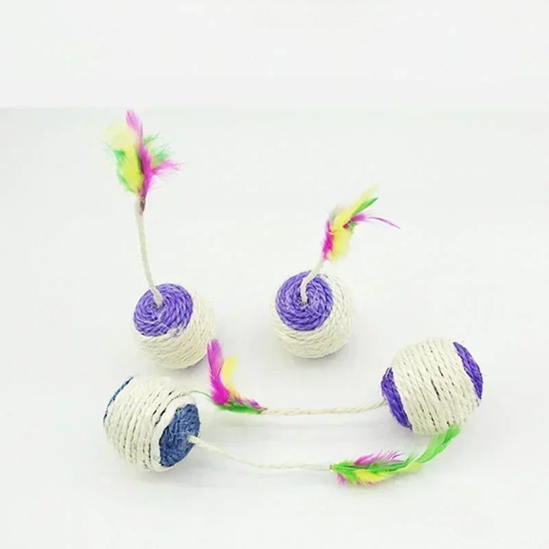 Pet Toys Sisal Scratching Ball Training Interactive Toy for Kitten Pet