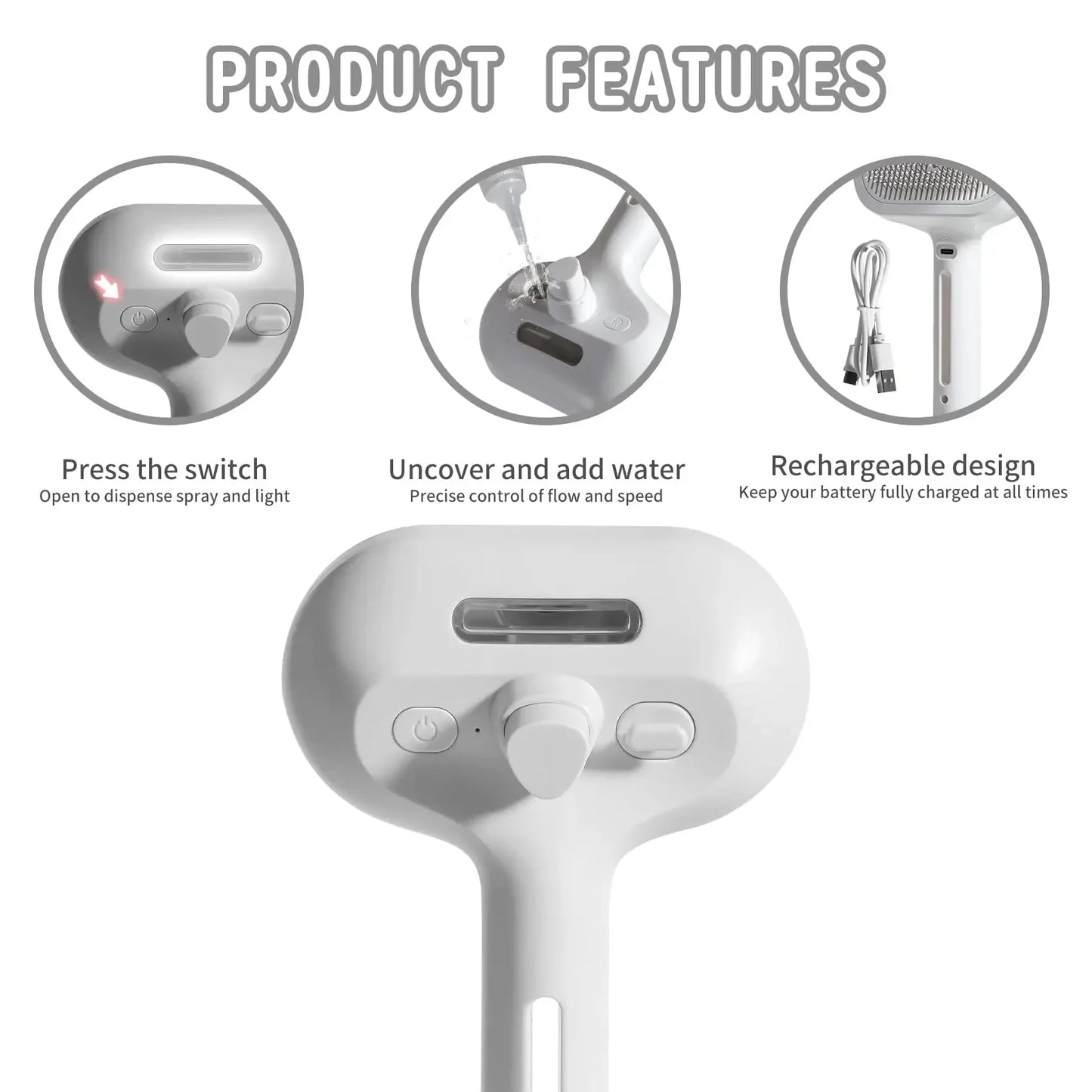 SonicSpray Grooming Brush