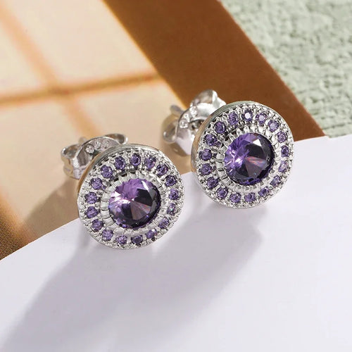 Women's Delicate Acupuncture Points Weight Loss Earrings Cubic