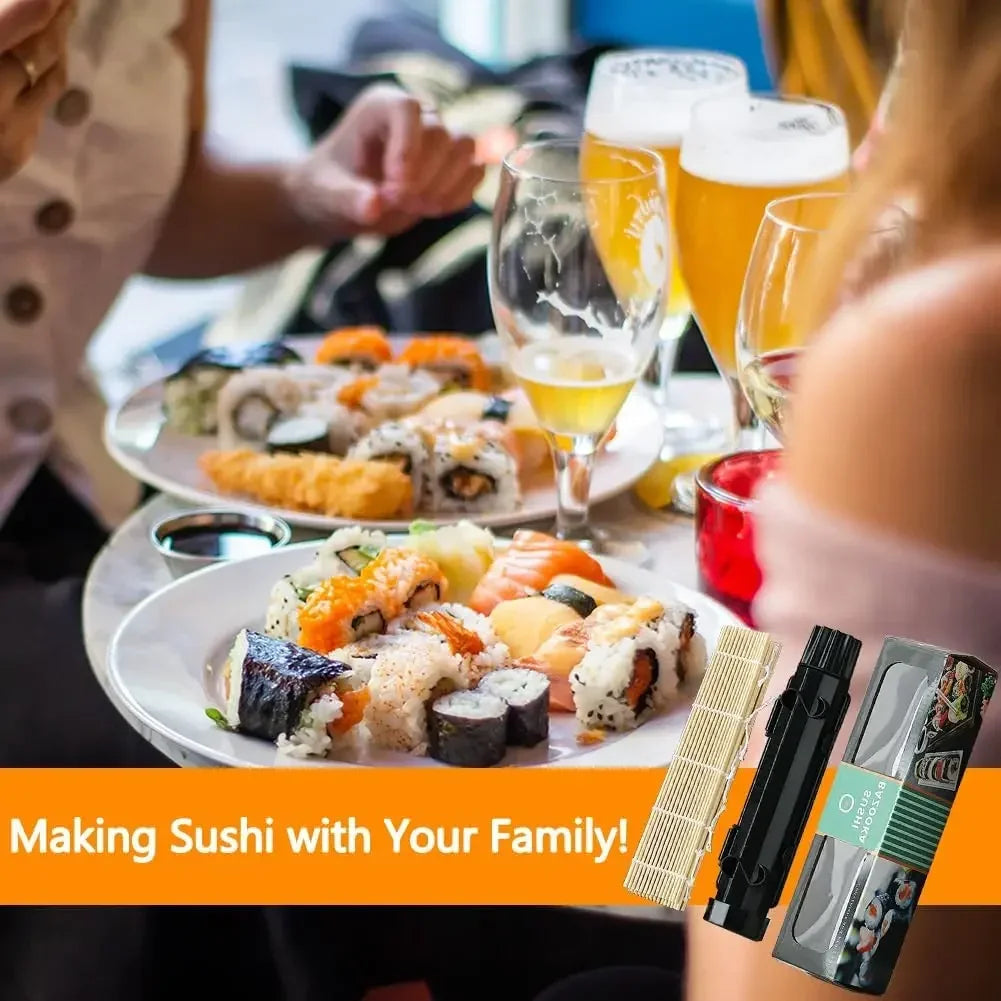 Sushi Bazooka with Sushi Bamboo Rolling Mat, Beginner Sushi Making Kit
