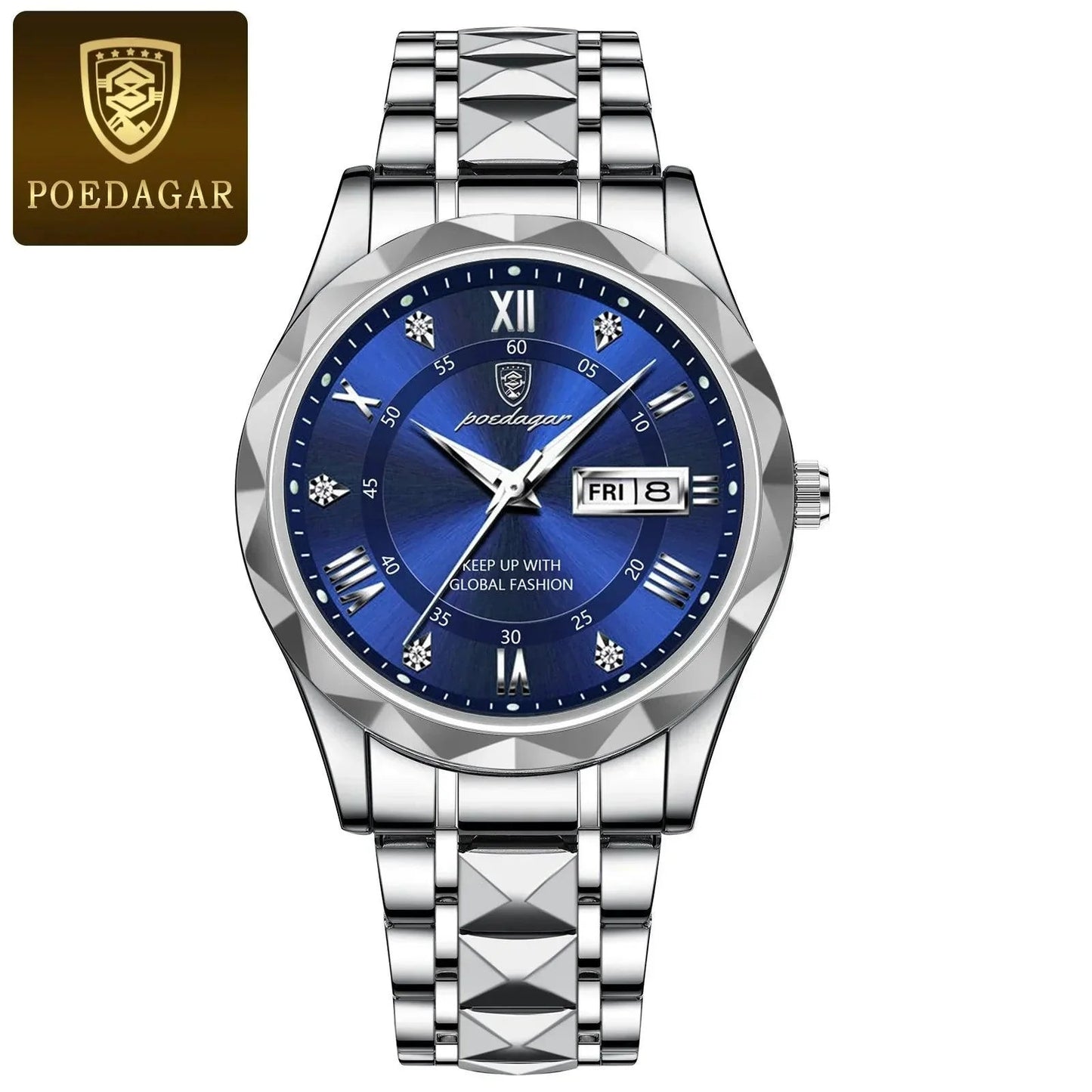 Luxury Business Watch Stylish Waterproof Luminous Timepiece POEDAGAR Official Store