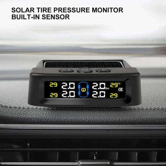 Solar Power TPMS Car Tire Pressure Alarm Monitor Intelligent Auto AliExpress
