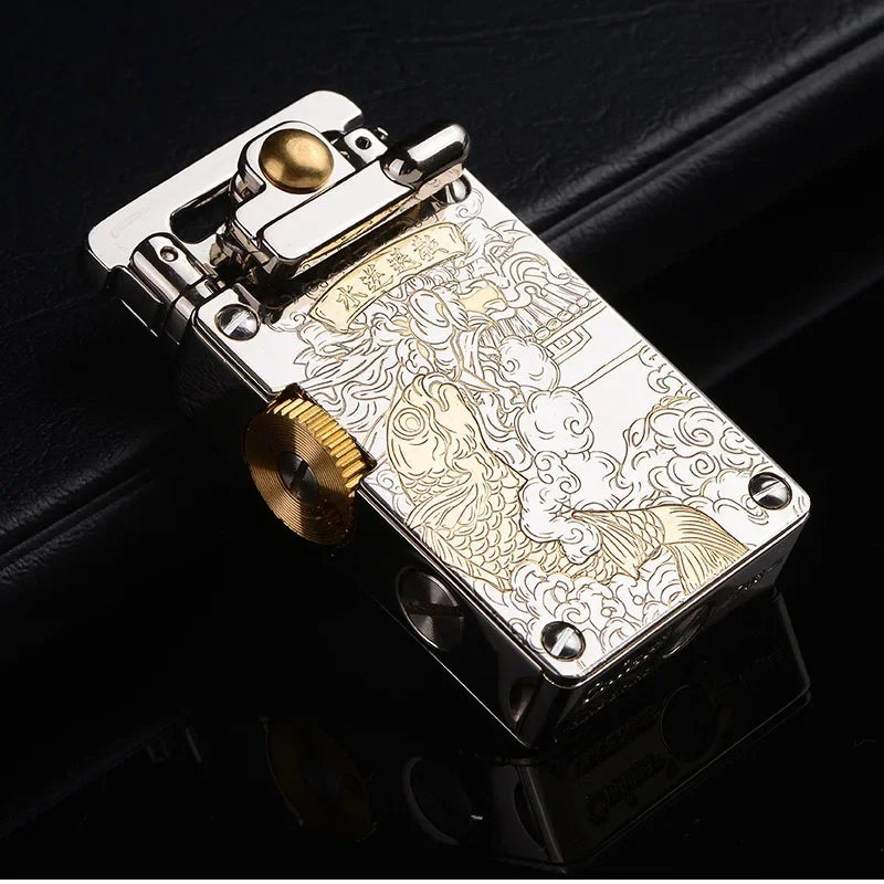 CHIEF New Metal Rocker Kerosene Lighter Creative Rocker Ignition Fashion Leather Lighter High-end Men's Gift