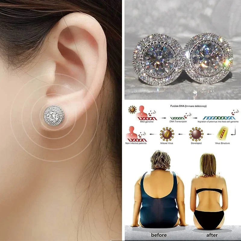 Women's Delicate Acupuncture Points Weight Loss Earrings Cubic