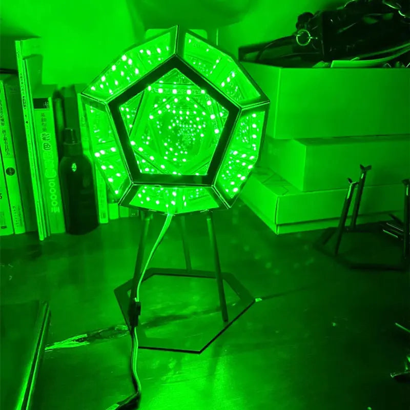 3D Cube Light Creative Cool Infinite Dodecahedron Nightlight Colorful Art Light USB Nightlight Girls Birthday Christmas Gift