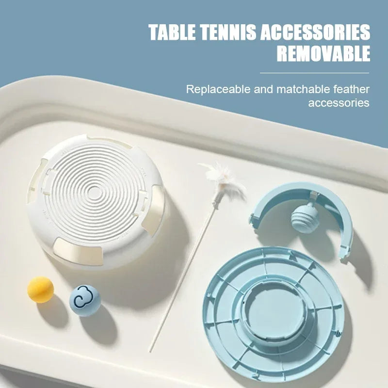 Gravity Table Tennis Cat Toy with Catnip Ball for Self-stimulation Cat Turntable Pet Supplies Cat Toy Toys Cats Items Products