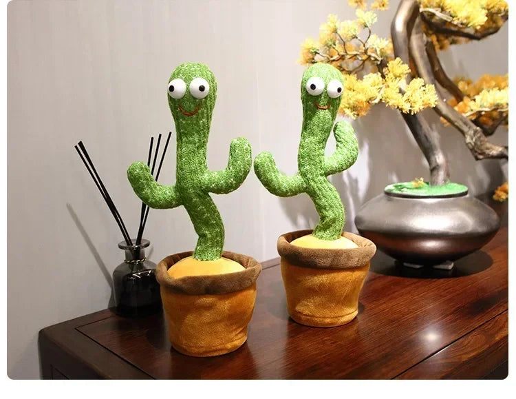 A talking cactus toy that can be charged, recorded, and repeated. Suitable for Spanish, English, and Arabic voice changer
