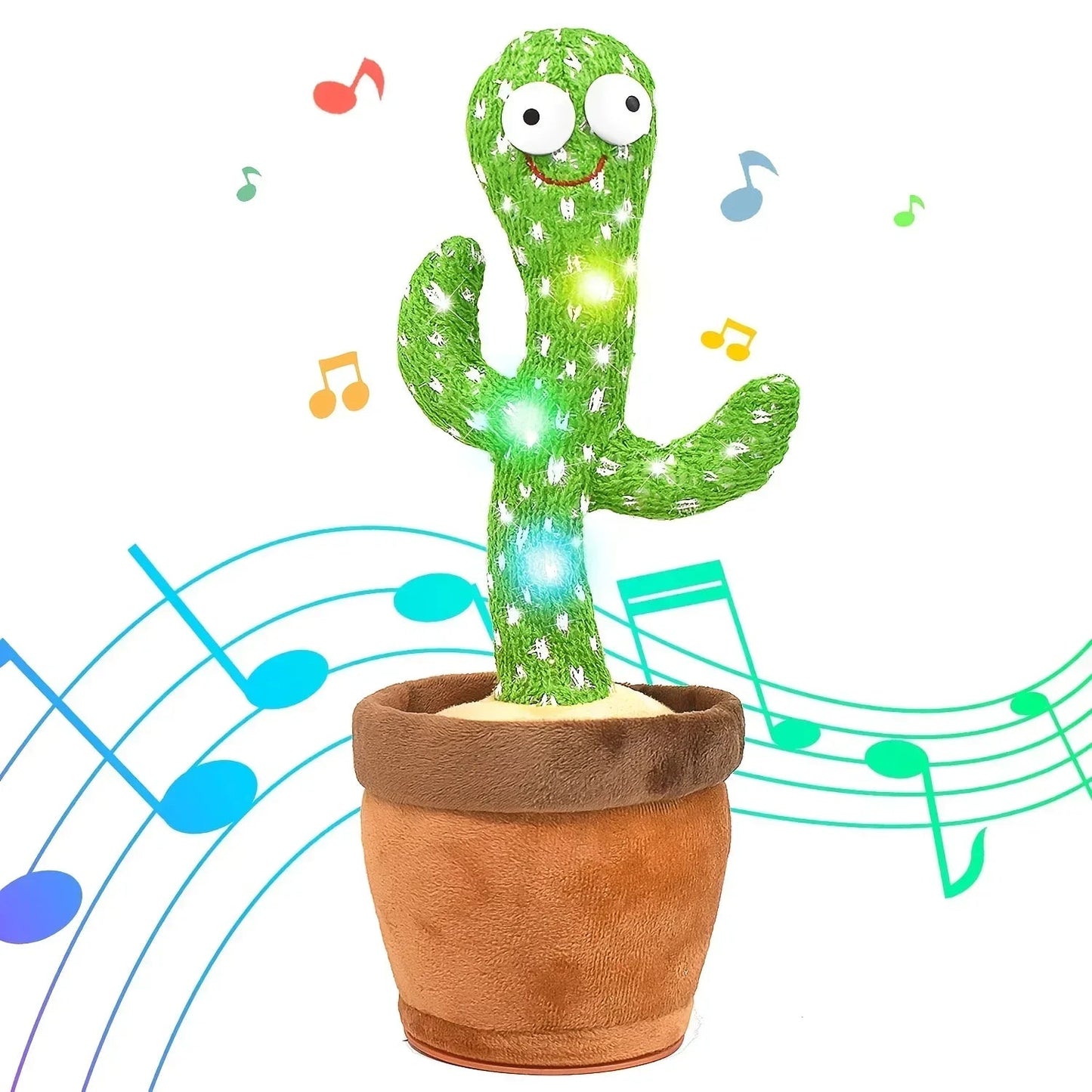A talking cactus toy that can be charged, recorded, and repeated. Suitable for Spanish, English, and Arabic voice changer