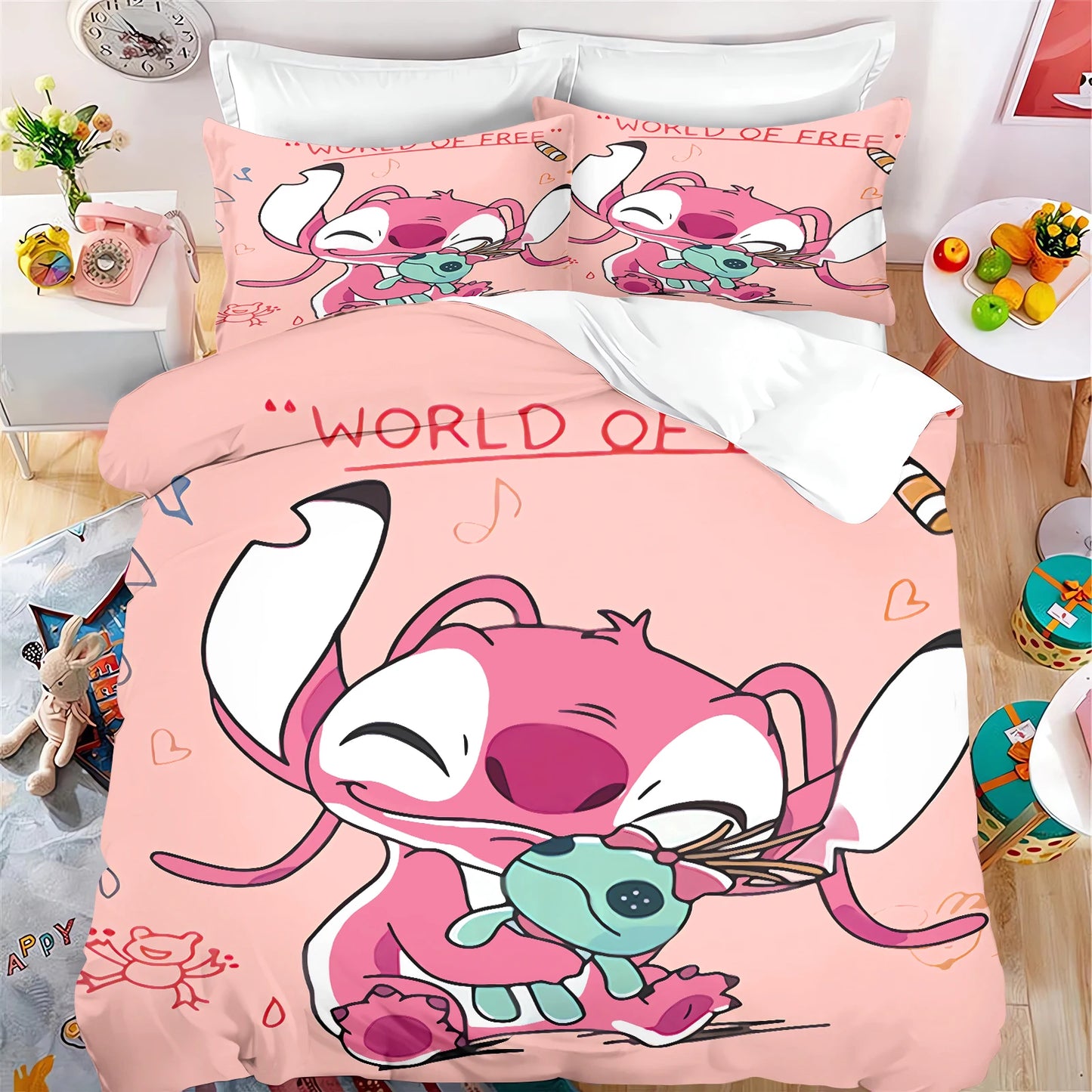 MINISO Cartoon Duvet Cover Set - 3 Pcs, Printed, Home