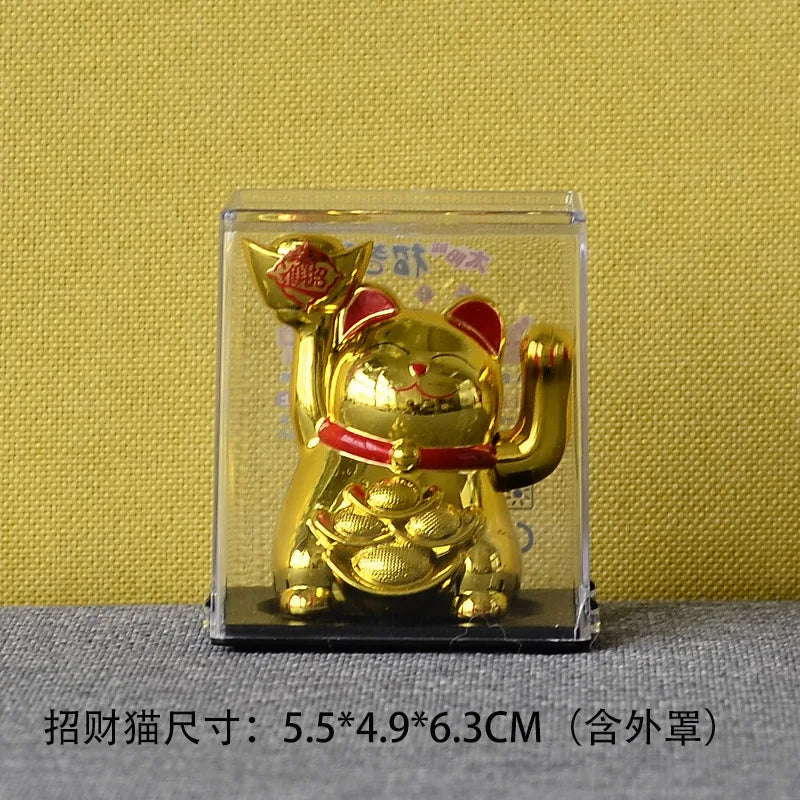 Solar Waving Lucky Cat: Eco-Friendly Maneki Neko for Home and Office Good Fortune ACCHAMP Store