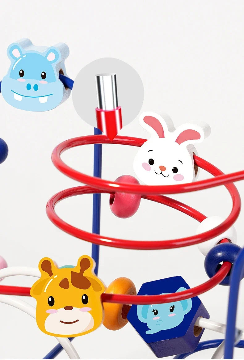 Montessori Baby Toys Wooden Bead Maze Roller Coaster Puzzle & Early Learning Toy for Toddlers