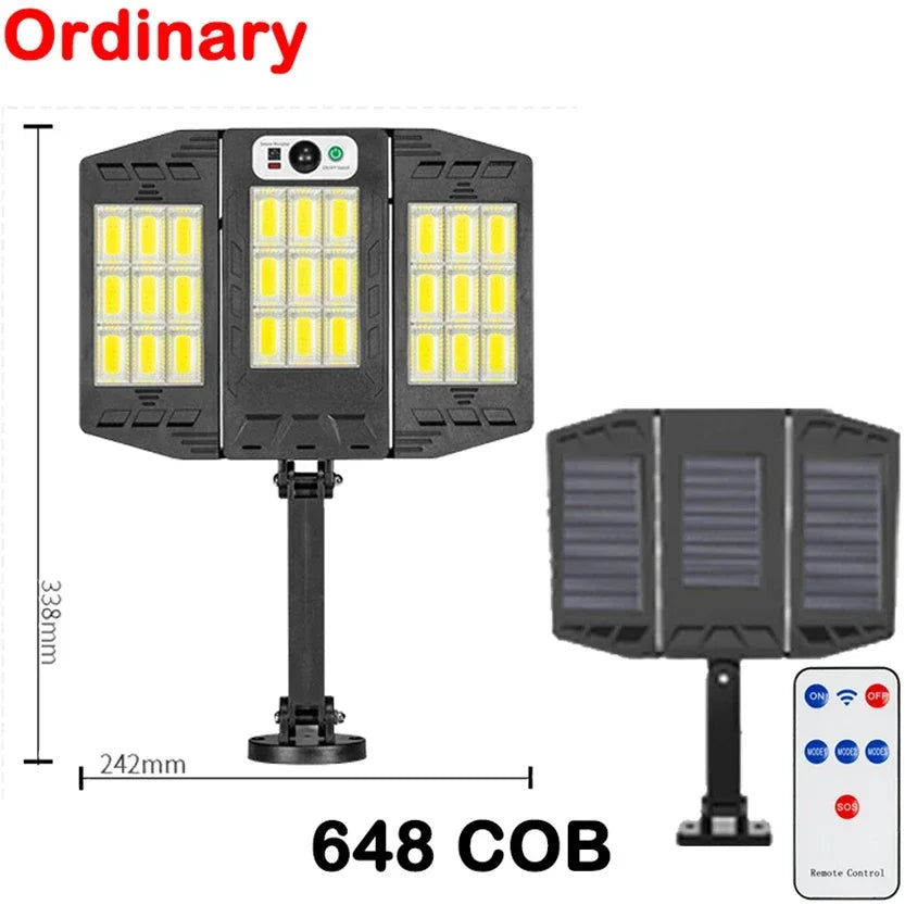 Solar Sensor Light 122 LED 3Head Outdoor Spotlight with 3 Modes