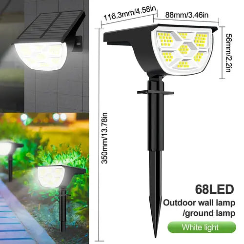 1/2/4PCS Solar Spot Light 68/72 LED Outdoor Garden Solar Landscape
