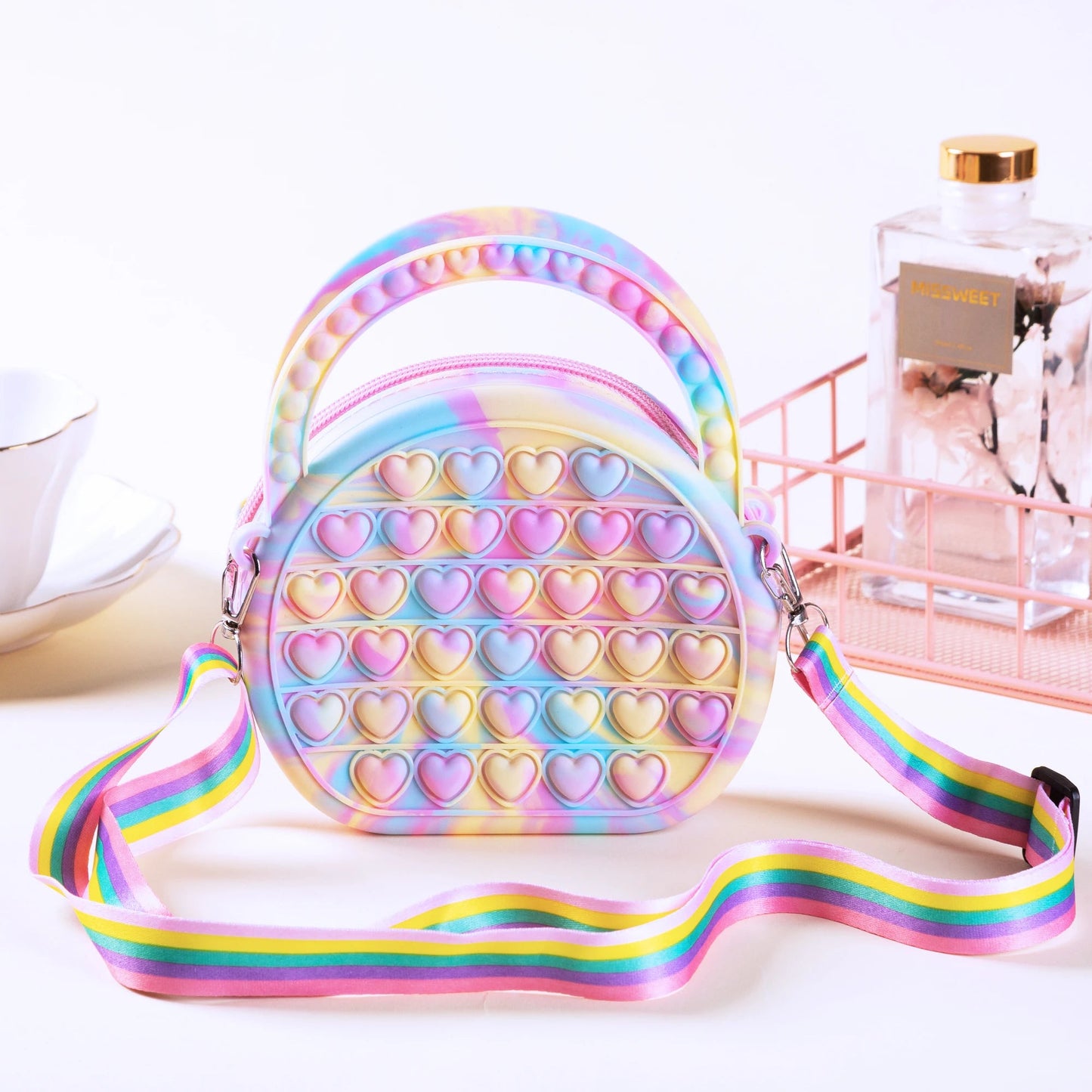 Pop Purse Silicone Sensory Push Pop Bubble Bag Crossbody Bag Antistress Toys Reliver Autism Handbag Coin Pouch for Kids Digitaling 2 Store