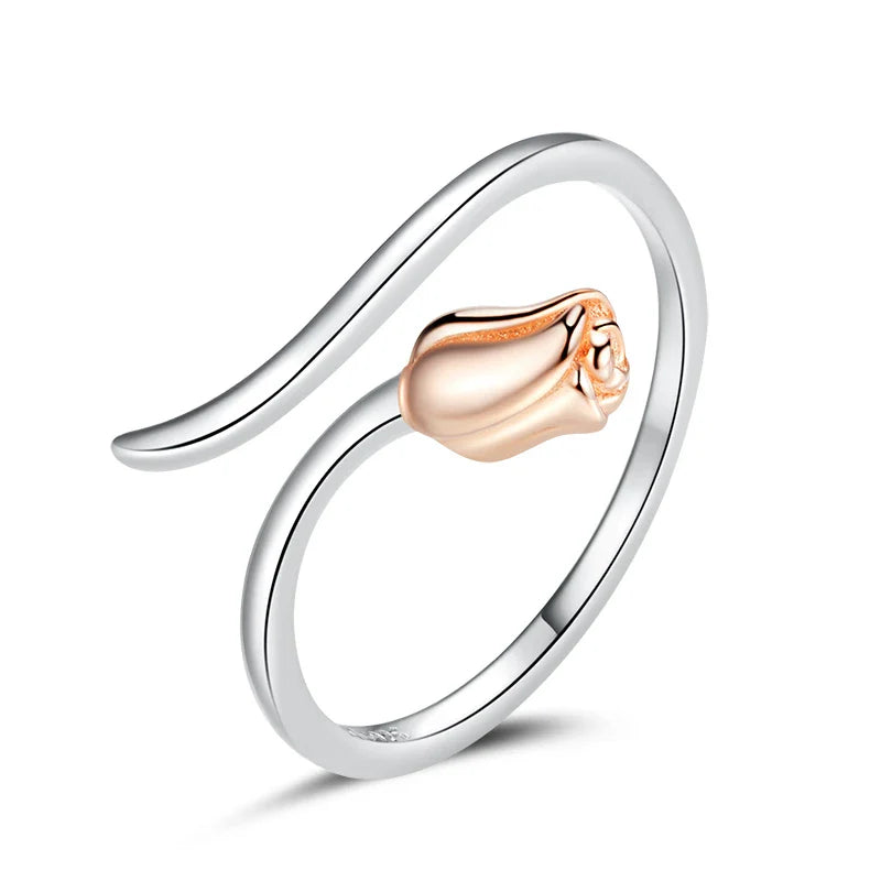 Adjustable Rings Real 925 Sterling Silver Stackable Engagement Zircon Open Size Rings For Women Jewelry