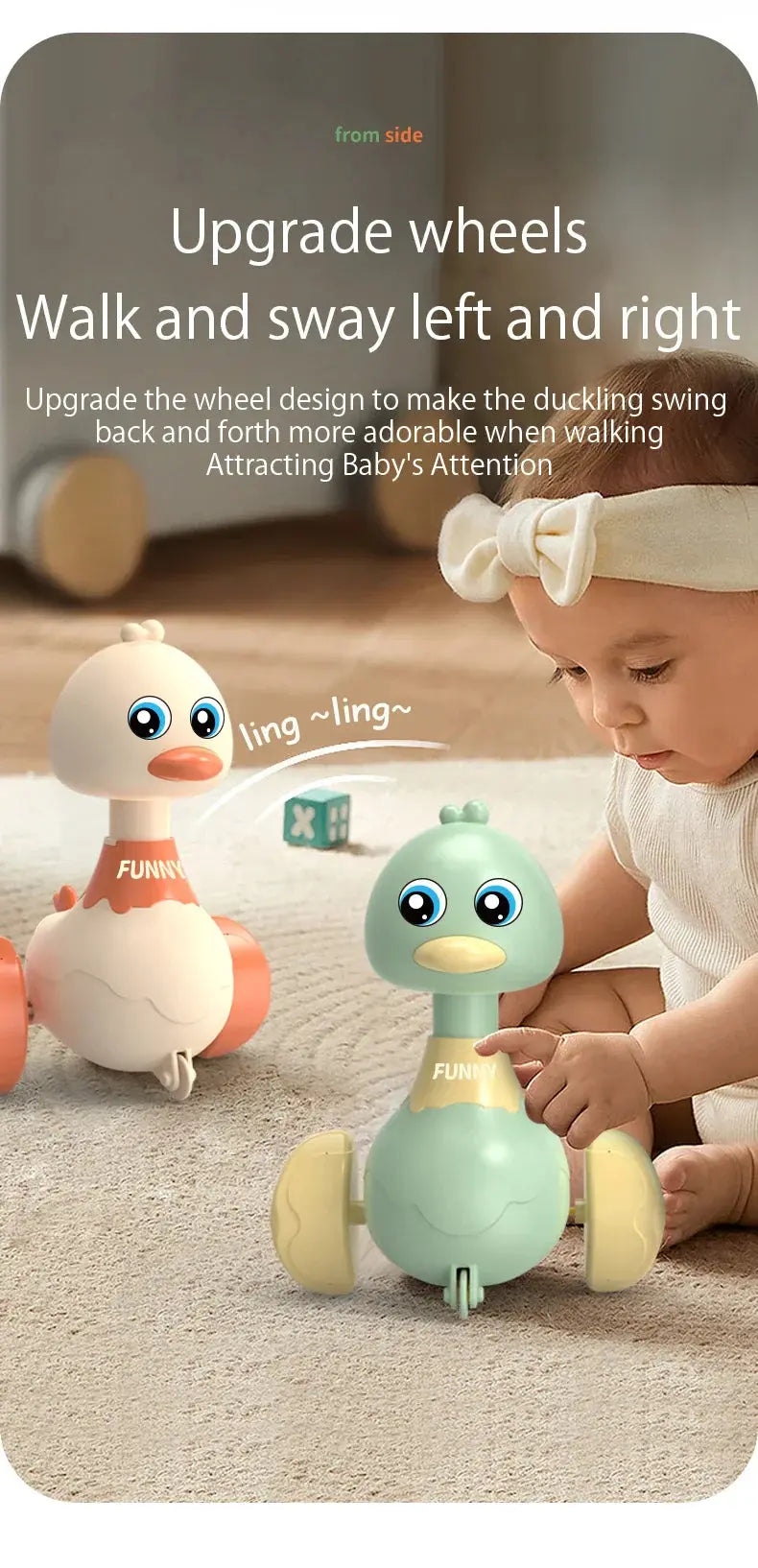 Baby Spielzeug Schaukel Ente Spielzeug Cartoon Presse Fahrzeuge gleiten Tier Trägheit zurückziehen Autos frühe Bildung Spielzeug für Kleinkinder Jungen Mädchen CONUSEA Official Store