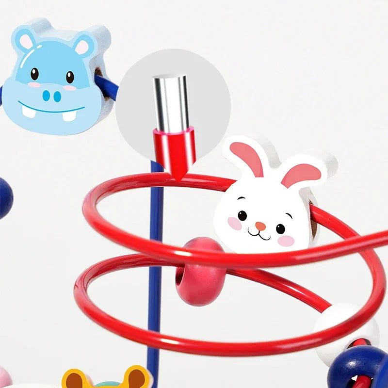 Montessori Baby Toys Wooden Bead Maze Roller Coaster Puzzle & Early Learning Toy for Toddlers