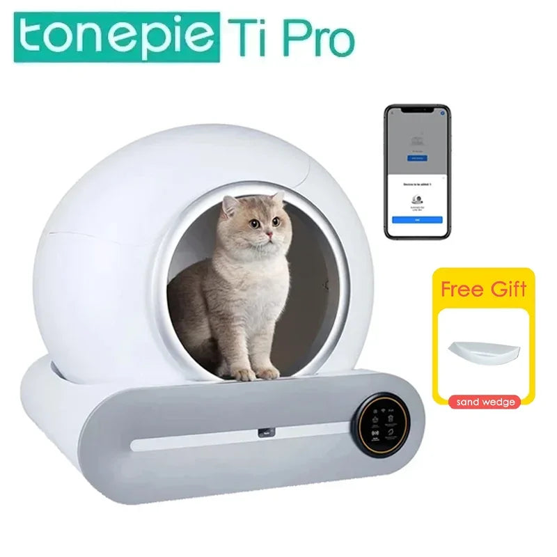 Tonepie-automatic smart litter box for cats, self-cleaning, fully closed, 65L, pet litter tray All-purpose Storage Supplies Store