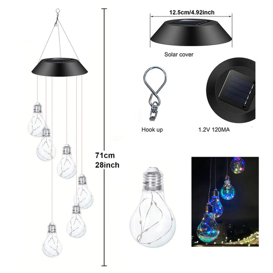 1pc of Solar Outdoor Courtyard Bulb Wind Chime Landscape Decorative Light, Outdoor LED Wind Chime Light for Festive Illumination