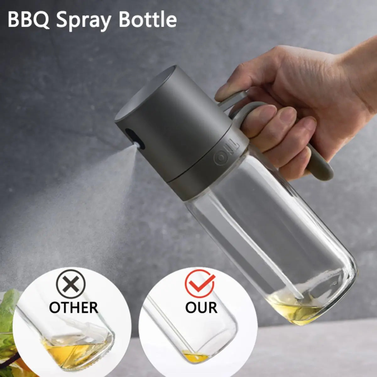 【Hot sales】Oil Spray Bottle 250ml High Borosilicate Glass Cooking Oil