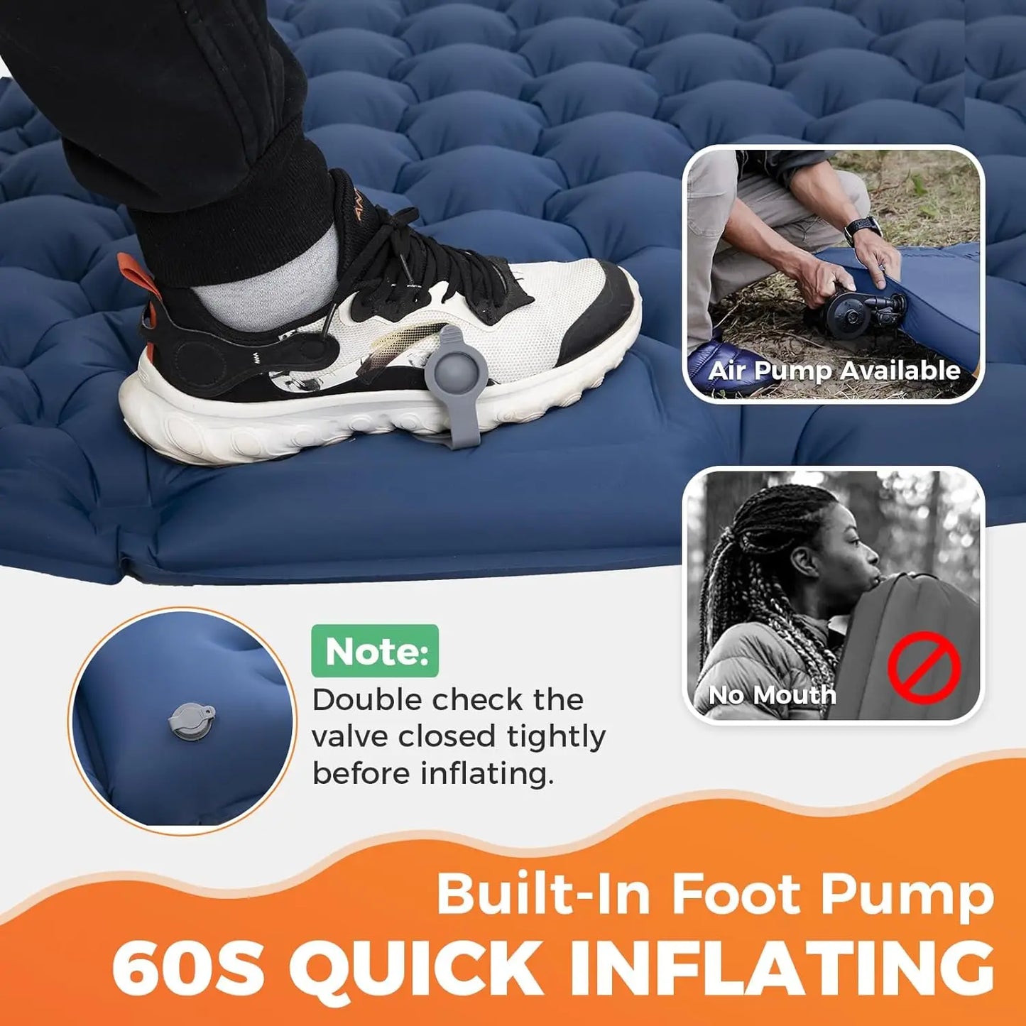 Double Sleeping Pad Outdoor Camping Double Inflatable Mattress Extra