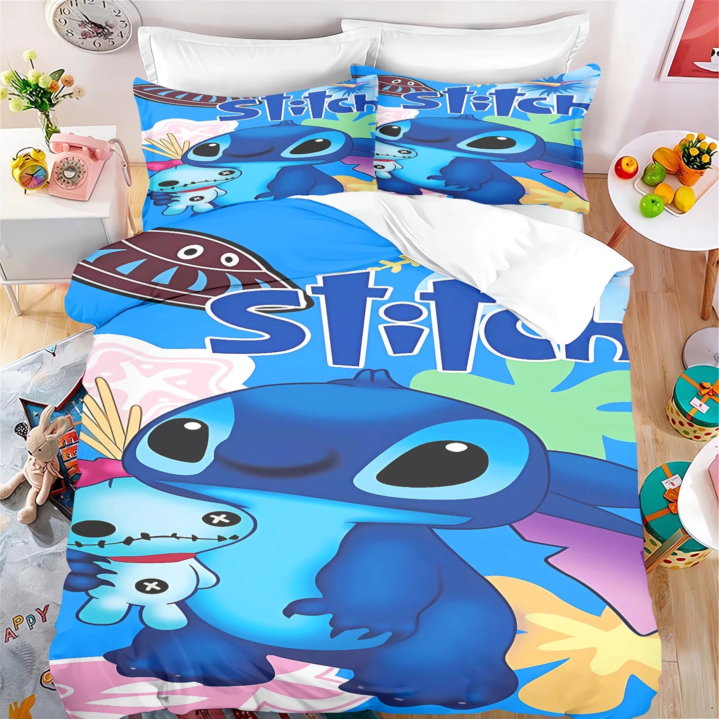 MINISO Cartoon Duvet Cover Set - 3 Pcs, Printed, Home