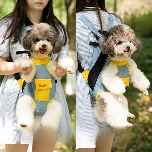 Pet Bag Dog Bag Portable Travel Backpack Outing Cat Mesh Chest Four-legged Backpack
