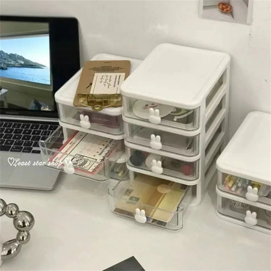 Transparent Desk Organizer Drawer Cute Plastic Clear Organizing Boxes