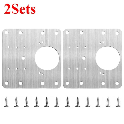 Stainless Steel Hinge Repair Plate Kits Cabinet Furniture Drawer Table