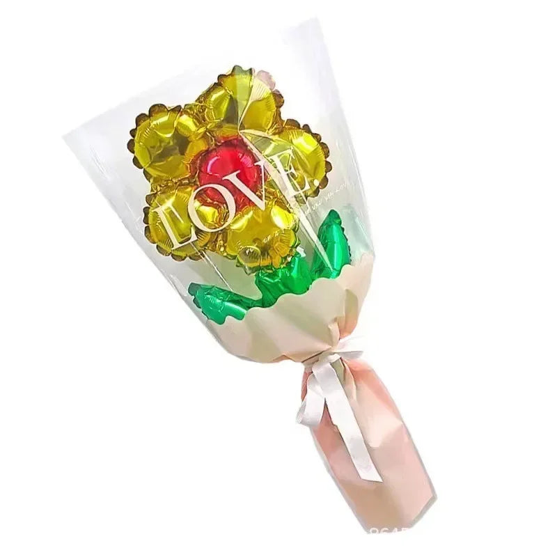 Large Wide Neck Transparent Bobo Balloon Flower Bouquet Doll Snack