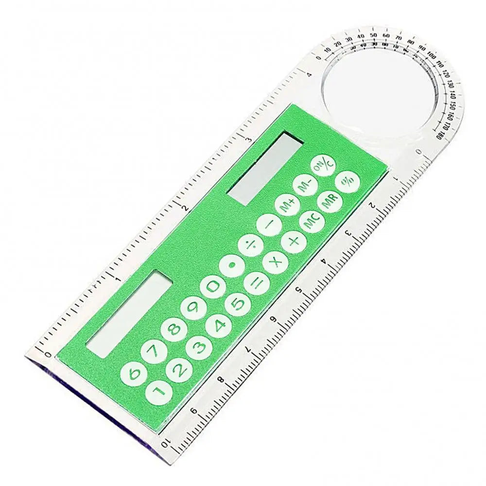 Solar Ruler Calculator with Magnifier Transparent Pocket Mini Calculator Stationery Math Toys School Electronics Calculator Shop1100073022 Store