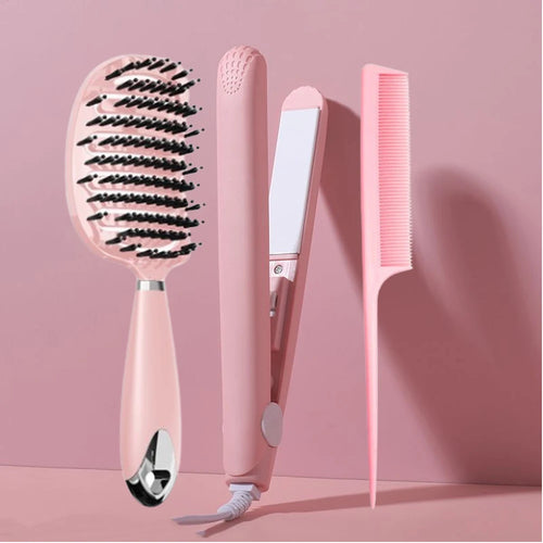 Pink Ceramic Flat Iron Hair Straightener For Smooth Finish Ceramic